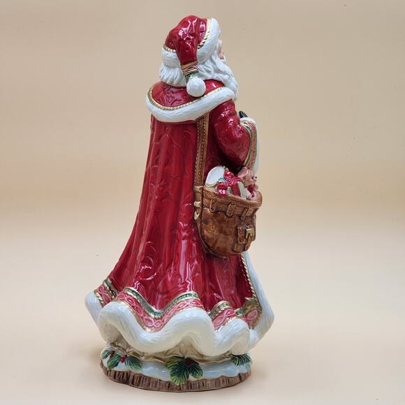 Fitz & Floyd Crimson Holiday Santa Studio 13" Figurine W/ Lantern Original Box - Picture 7 of 16
